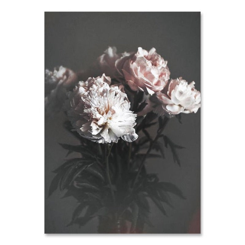 Moderne rosa blomstermaleri «Jomfruens fred» – lerretsbilde