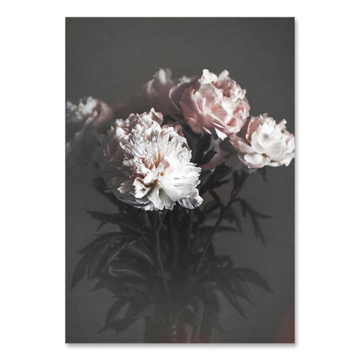 Moderne rosa blomstermaleri «Jomfruens fred» – lerretsbilde