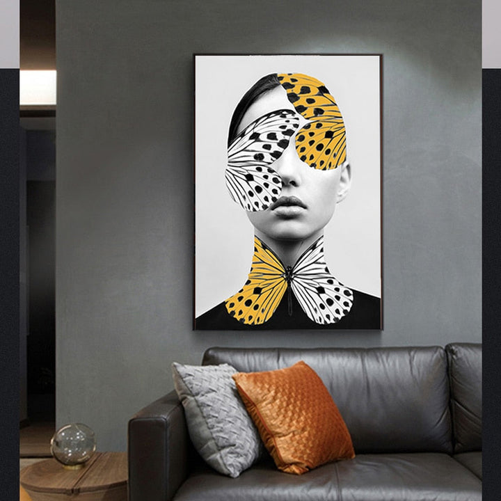 Abstract Creative Butterfly Women's Wall Art Prints Poster - Canvas Wall Art Painting | Skanto