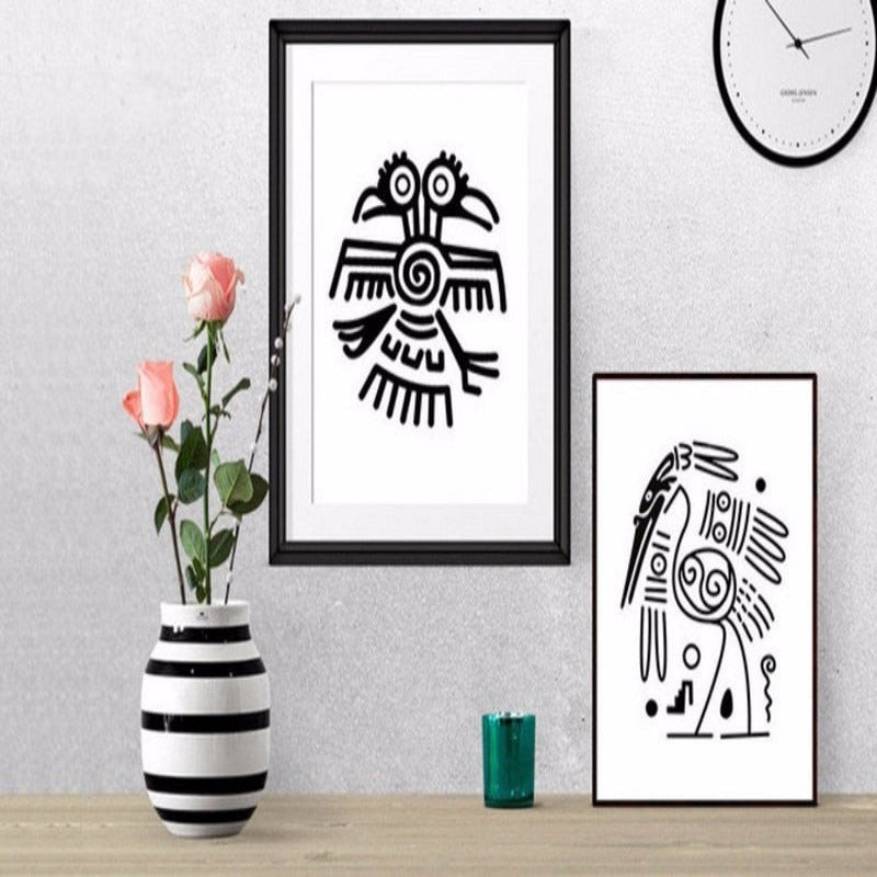 Minimalistisk Svart-Hvitt Inspirerende Bokstaver - Lerret Veggkunst Maleri