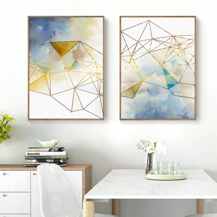 Geometrisk linje - lerret veggkunst maleri