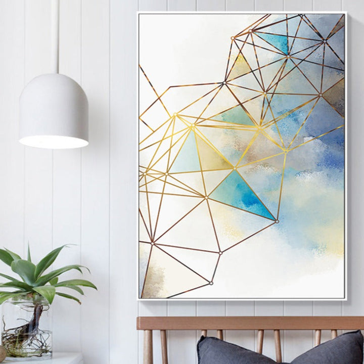 Geometrisk linje - lerret veggkunst maleri