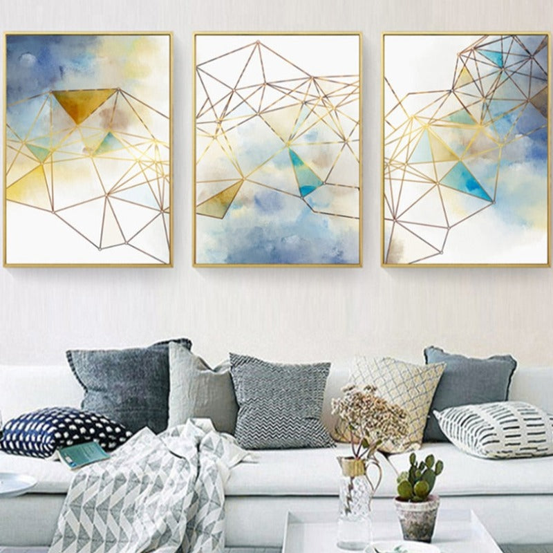 Geometrisk linje - lerret veggkunst maleri