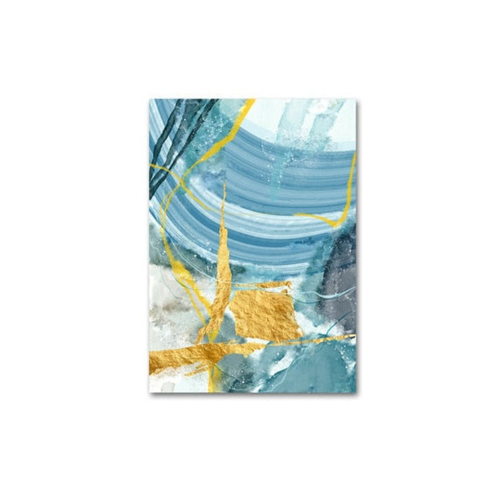 Blå trykkplakat - lerret veggkunstmaleri | Skanto