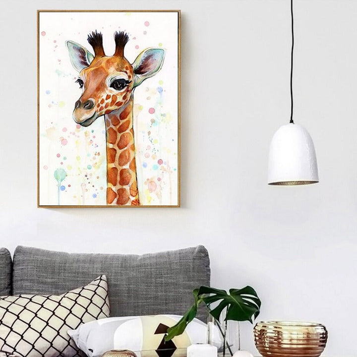 Baby Giraffe - Lerret Veggkunst Maleri | Skanto