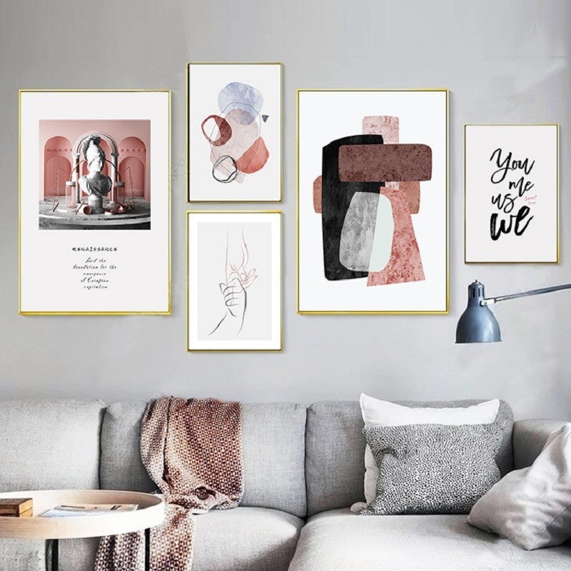 Vintage geometrisk abstrakt marmor lerretsbilde