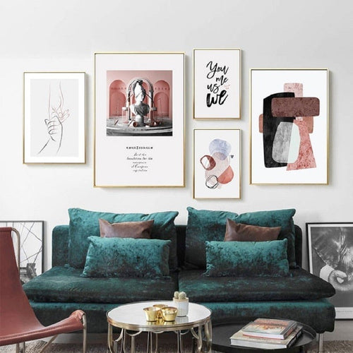 Vintage geometrisk abstrakt marmor lerretsbilde