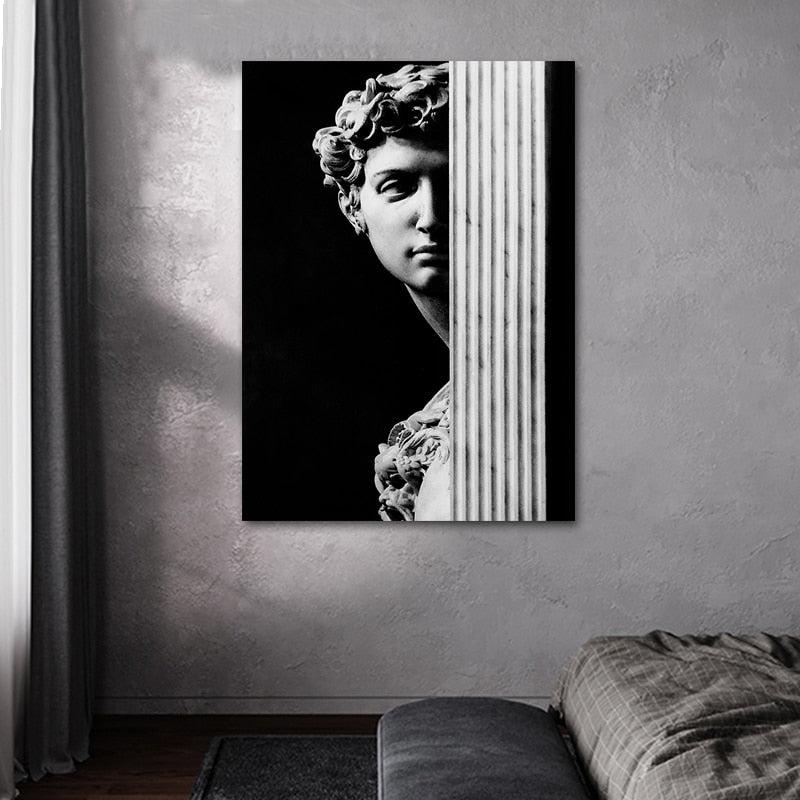 Vintage David-figurskulptur – lerretsbilde