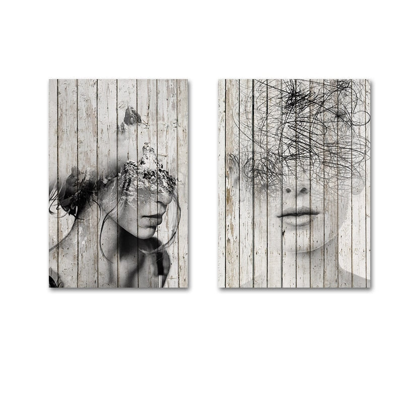 Abstract Figurtrykk - Lerret Veggkunst Maleri | Skanto