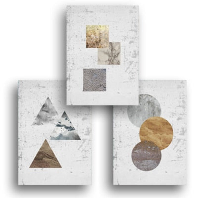 Vintage abstrakt geometrisk lerretsmaleri