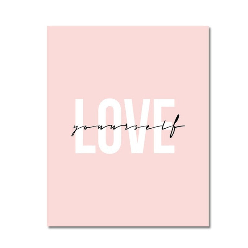 Vakker abstrakt Love-Yourself - lerret veggkunst maleri | Skanto