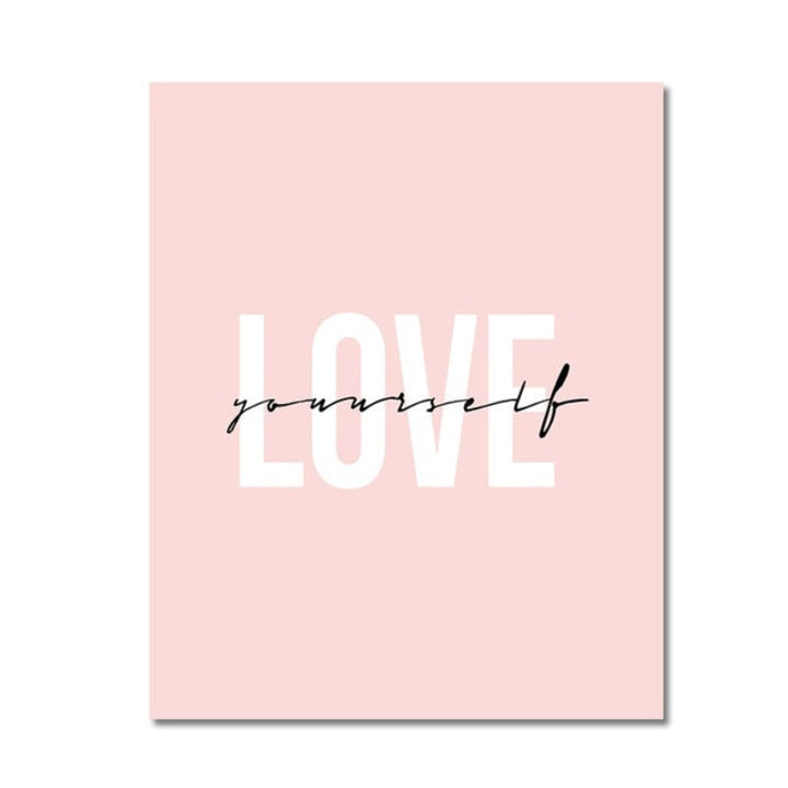 Vakker abstrakt Love-Yourself - lerret veggkunst maleri | Skanto