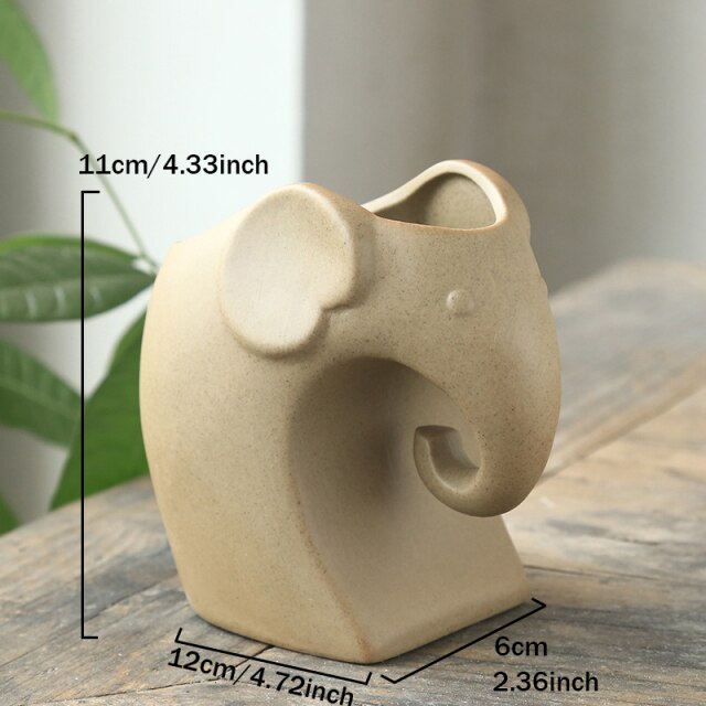 Elefant Minimalistisk Keramikk Blomsterpotte | Skanto