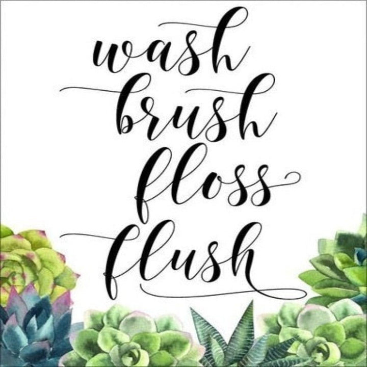Moderne Vask Pensel Floss Flush Kaktus Trykk - Lerret Veggkunst Maleri