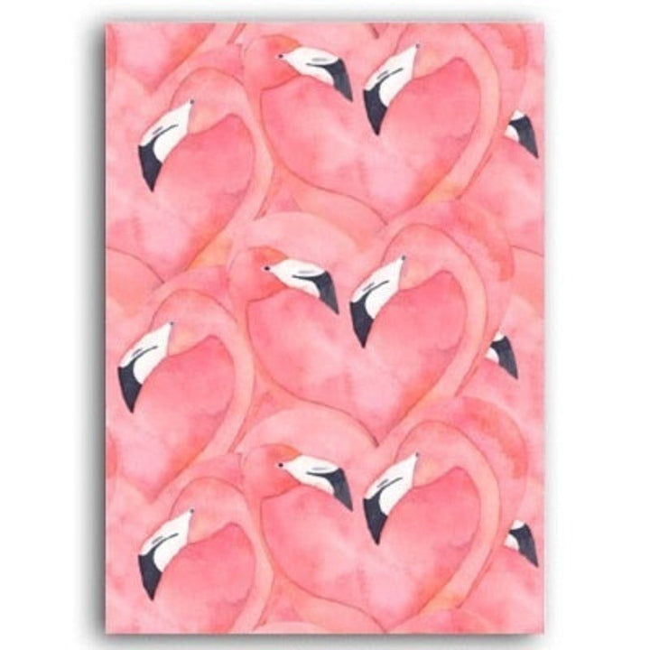 Vakre Rosa Flamingo Fjær - Lerret Veggkunst Maleri | Skanto