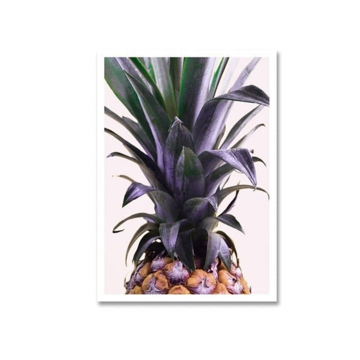 Nordisk skandinavisk blomster-ananas-motiv – lerretbilde