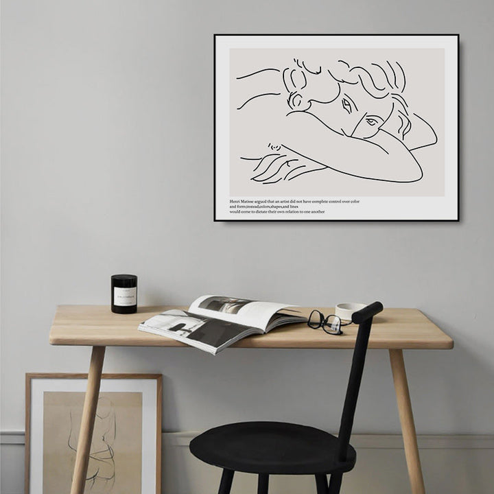 Abstrakt vintagefigur: Due – Minimalistisk lerretsbilde