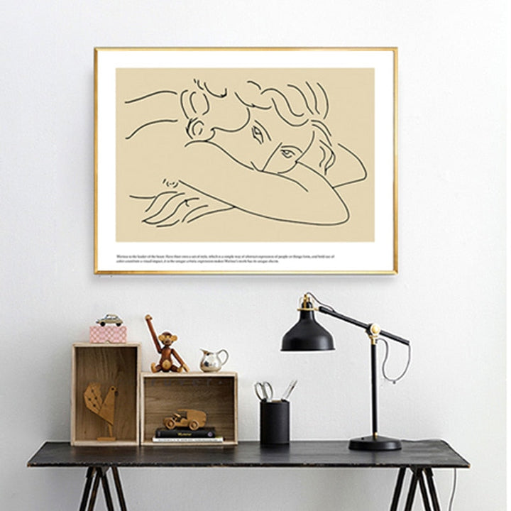 Abstrakt vintagefigur: Due – Minimalistisk lerretsbilde