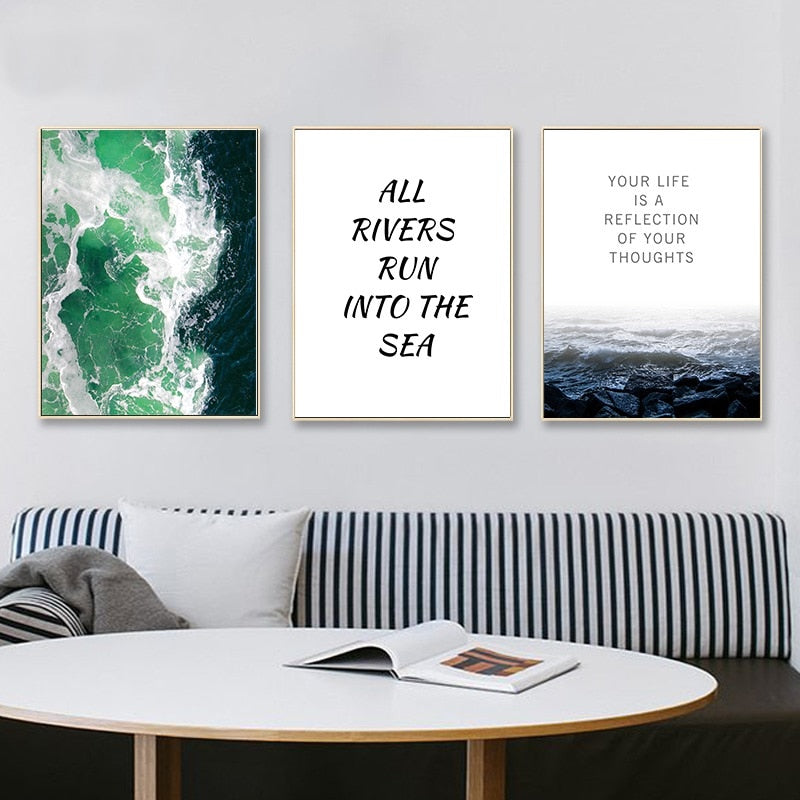 Nordisk havlandskap – Inspirerende livssitat – Lerretbilde