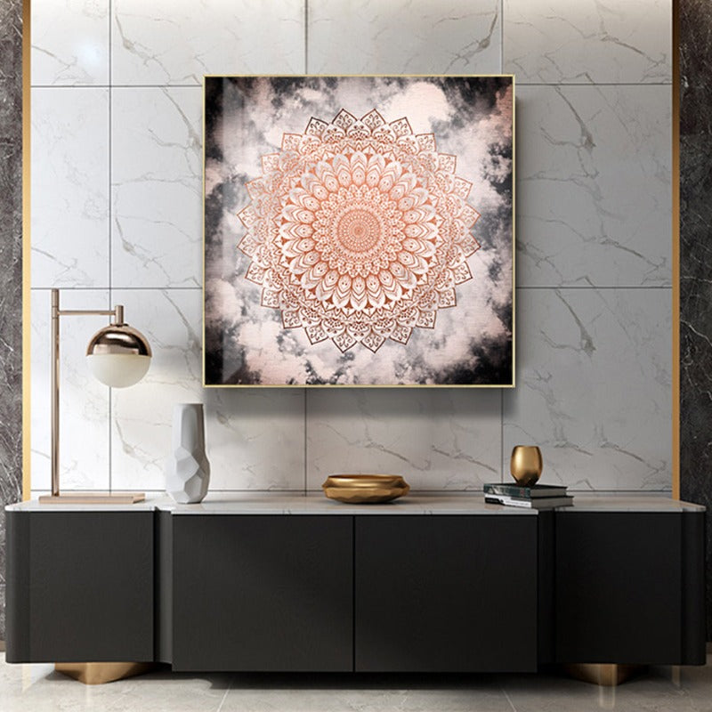 Mandala I Natt - Lerret Veggkunst Maleri