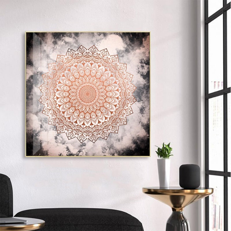 Mandala I Natt - Lerret Veggkunst Maleri