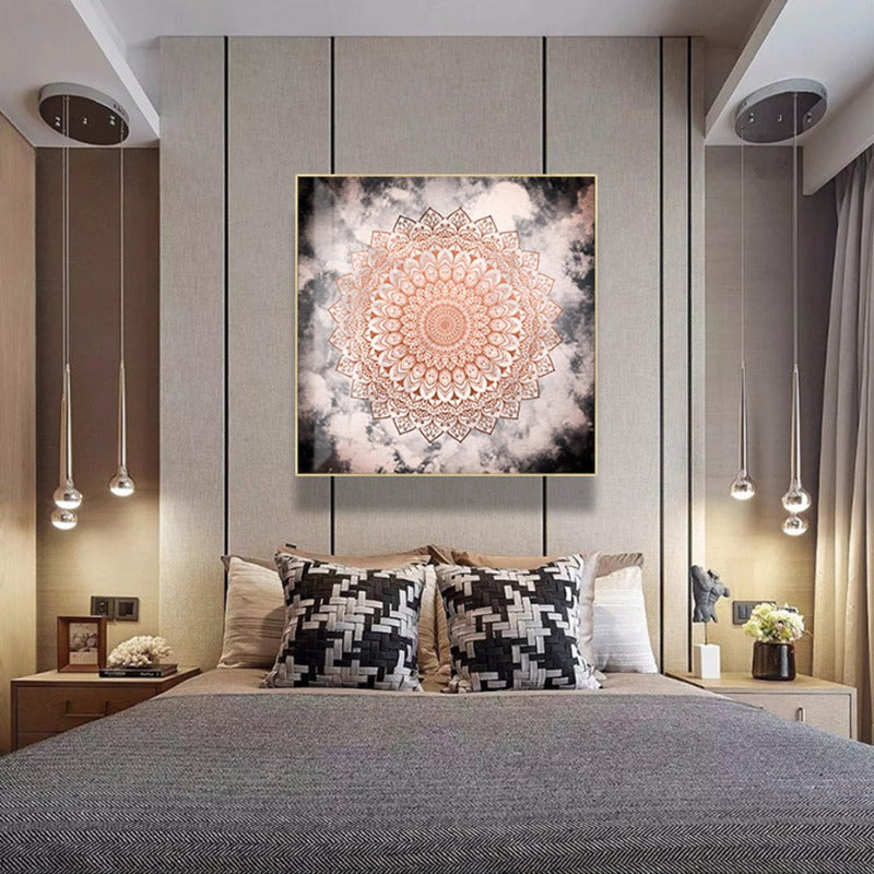 Mandala I Natt - Lerret Veggkunst Maleri