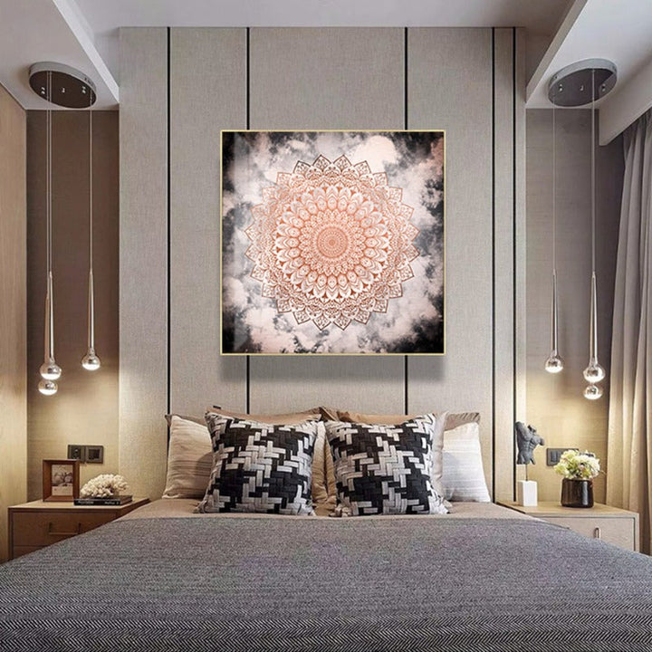 Mandala I Natt - Lerret Veggkunst Maleri