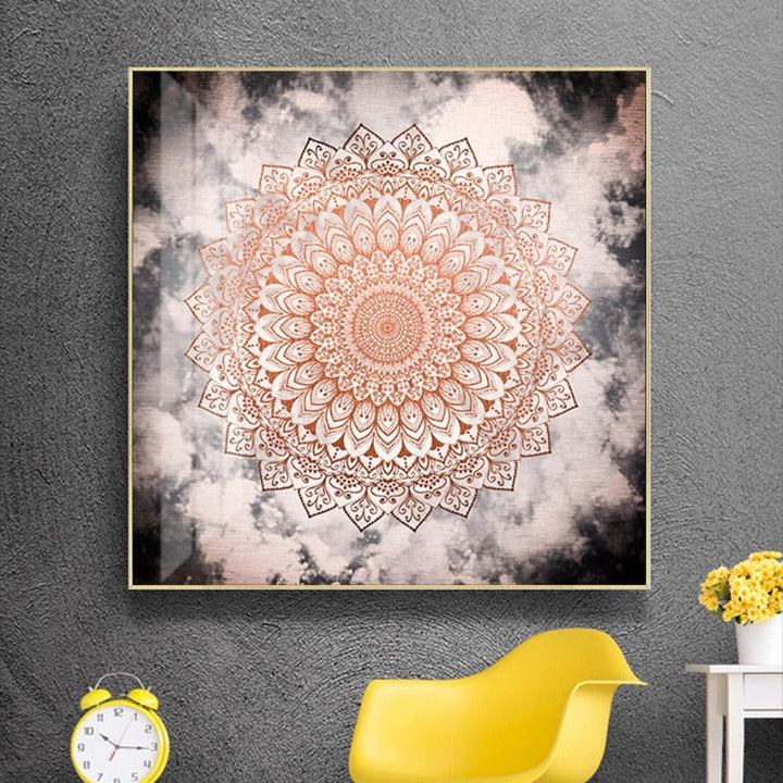 Mandala I Natt - Lerret Veggkunst Maleri