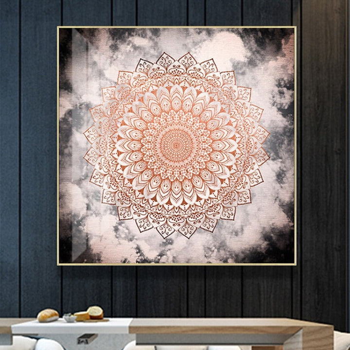 Mandala I Natt - Lerret Veggkunst Maleri