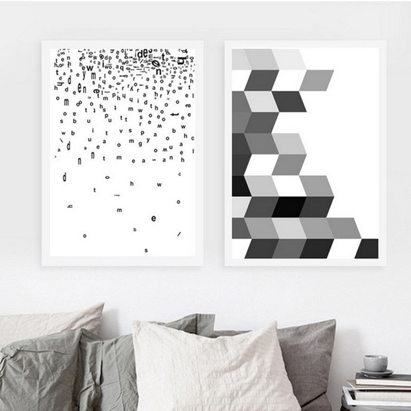 Deer Art Geometrisk - Lerret Veggkunstmaleri