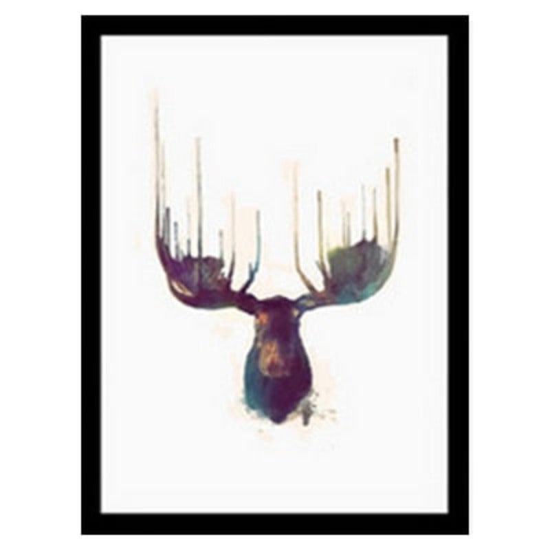 Deer Art Geometrisk - Lerret Veggkunstmaleri