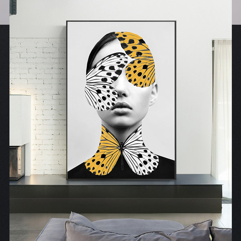 Abstract Creative Butterfly Women's Wall Art Prints Poster - Canvas Wall Art Painting | Skanto