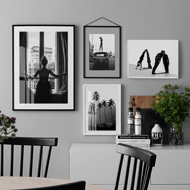 Abstract Scandinavian Black White Wall Art Prints - Canvas Wall Art Painting | Skanto