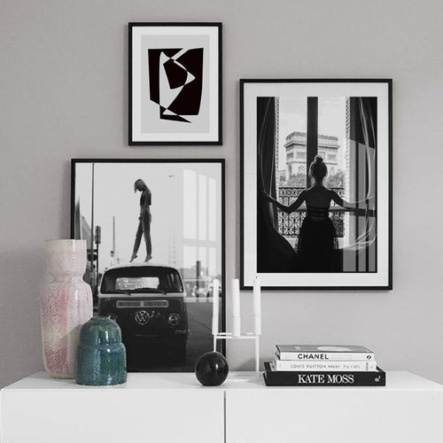Abstract Scandinavian Black White Wall Art Prints - Canvas Wall Art Painting | Skanto
