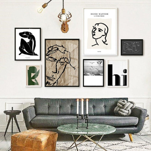 Vintage abstrakt Matisse-linjefigur minimalistisk Europa