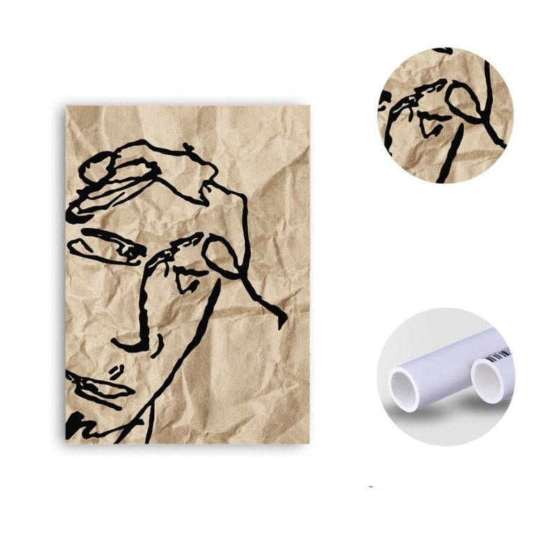 Vintage abstrakt Matisse-linjefigur minimalistisk Europa