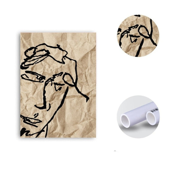 Vintage abstrakt Matisse-linjefigur minimalistisk Europa