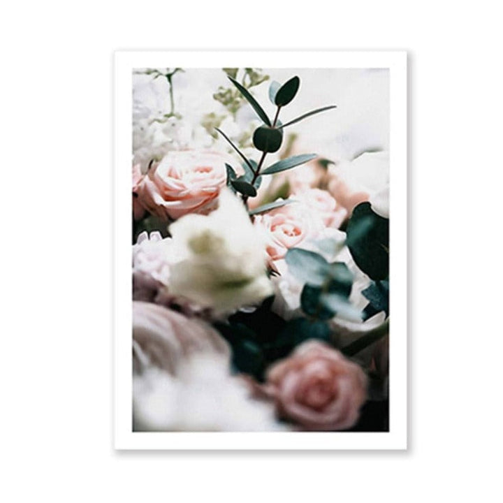 Moderne pioenrose lerretsmaleri – Galleri for blomsterbilder på lerret