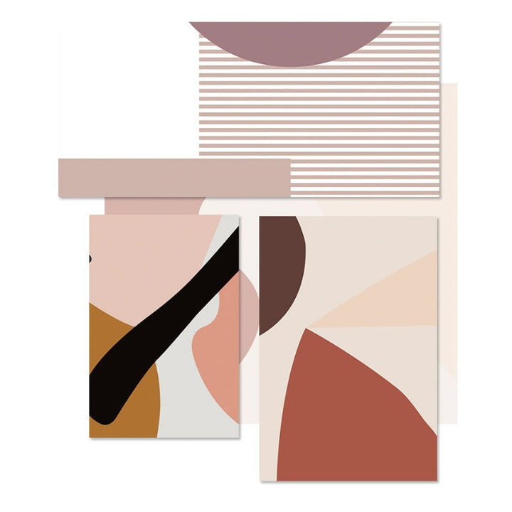 Abstracte varme geometriske design - Lerret veggkunst maleri | Skanto