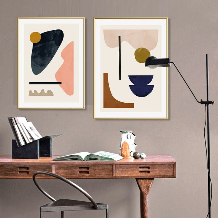 Geometrisk abstrakt Skandinavia Galleri - lerret veggkunst maleri