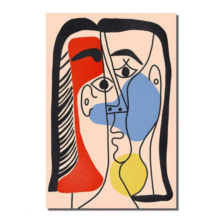 Moderne skandinavisk abstrakt figur – lerretsmaleri