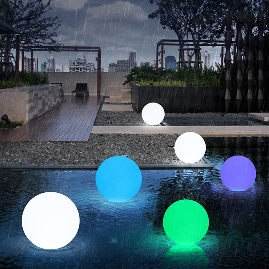 Vanntett LED Hage Ball Lys RGB
