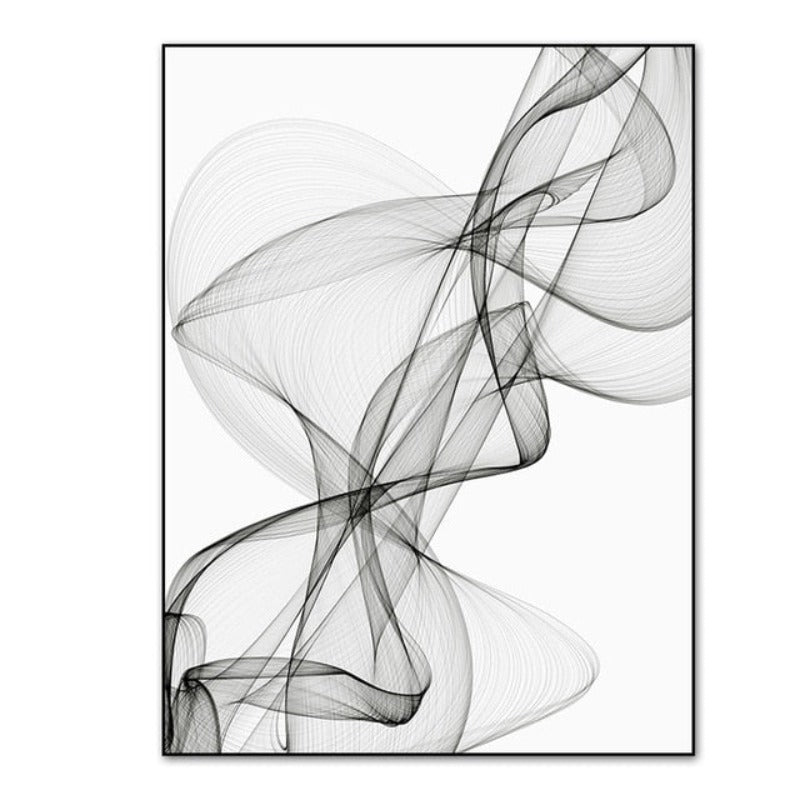 Abstract Wavy Line Pattern - Canvas Wall Art Painting | Skanto