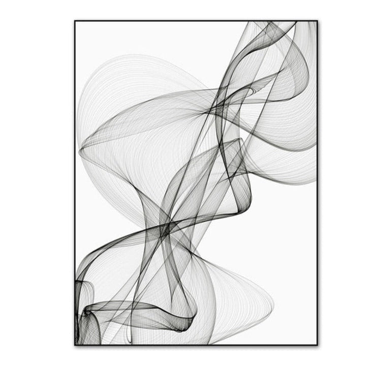 Abstract Wavy Line Pattern - Canvas Wall Art Painting | Skanto