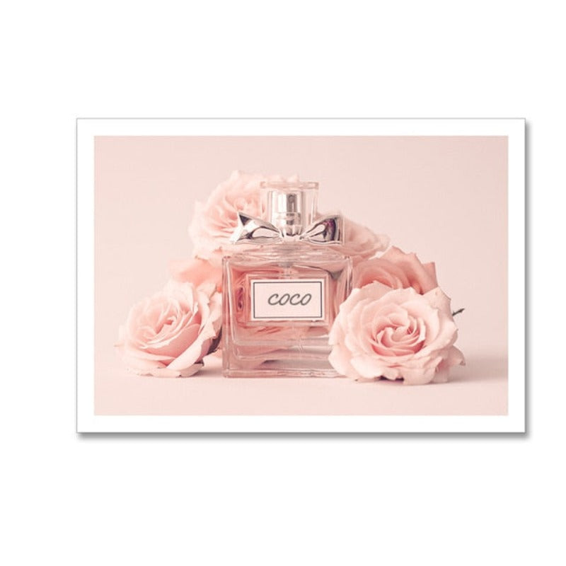Moderne rosa mote-kjærlighet-liv-latter-rose - lerretbilde