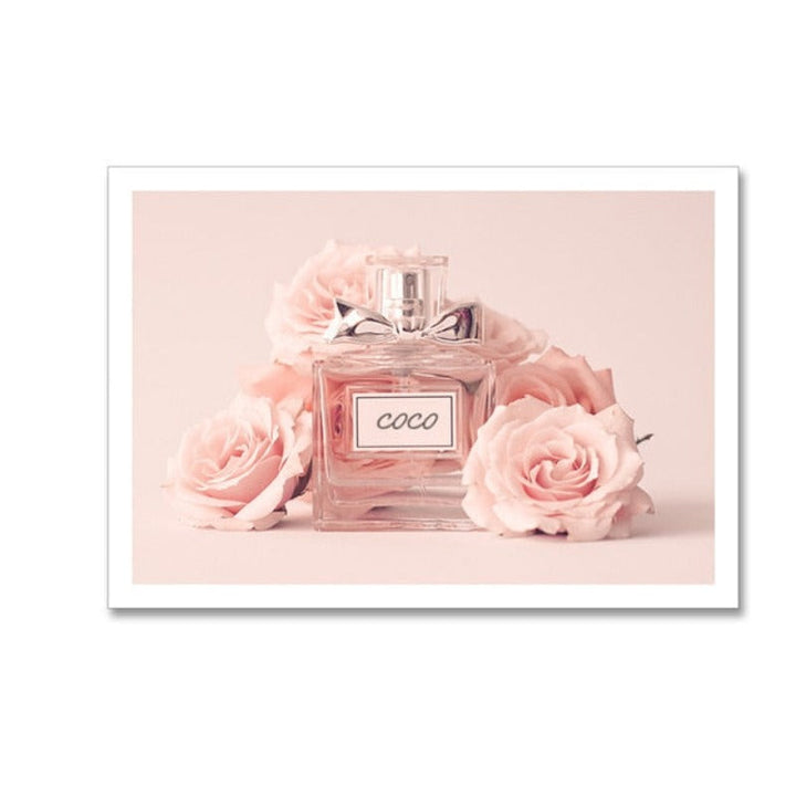 Moderne rosa mote-kjærlighet-liv-latter-rose - lerretbilde