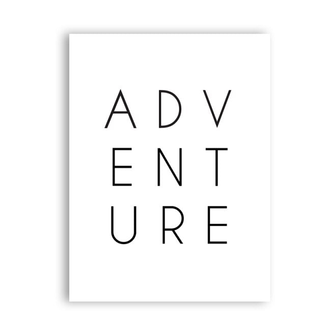 Eventyr Plakat Veggkunst Typografisk Ordkunst Fine Art Lærredstrykk Minimalistiske Inspirerende Bilder For Stue Nordisk Soverom Veggdekorasjon | Skanto
