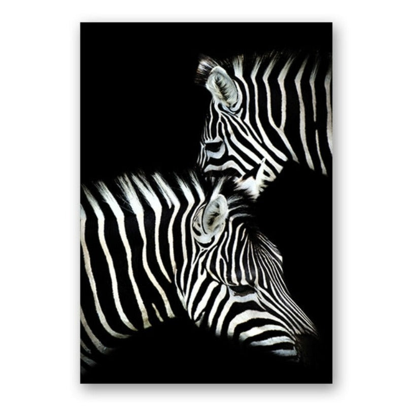 Natur, dyreliv i Afrika, villdyr, svart-hvitt - lerretbilde