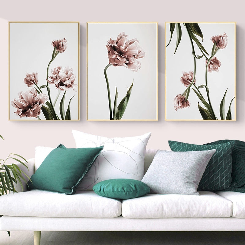 Moderne Tulip blomstertrykk Veggkunst - Lærred Veggkunst Maling