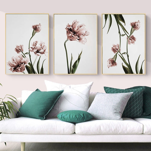 Moderne Tulip blomstertrykk Veggkunst - Lærred Veggkunst Maling